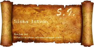 Siska István névjegykártya