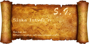 Siska István névjegykártya